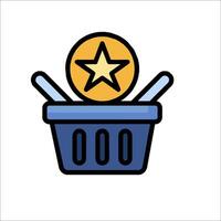 A basket with a star in it and a coin vector
