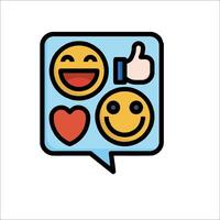 A smiley face emoji with a heart and a thumbs up vector