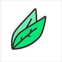 A green leaf icon on a white background vector