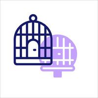 A bird cage and a bird in a cage vector