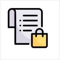 A shopping bag and a paper document icon vector