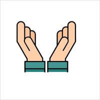 Two hands with thumbs up icon on white background vector