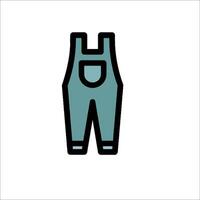 A blue overalls icon on a white background vector