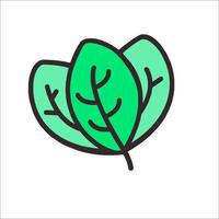A green leaf icon on a white background vector