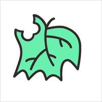 A green leaf with a broken piece of it vector