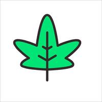 A green marijuana leaf icon on a white background vector