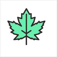 A green leaf icon on a white background vector