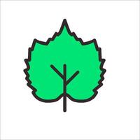 A green leaf icon on a white background vector