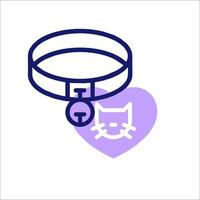 A cat collar with a heart on it vector