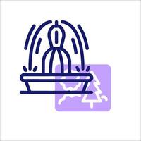 A water fountain with a tree in the bowl vector