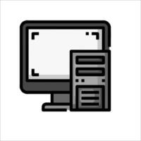 Computer monitor icon illustration vector