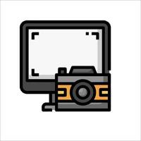 A camera and monitor icon on a white background vector