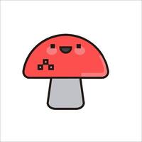 A mushroom with a smiley face on it vector
