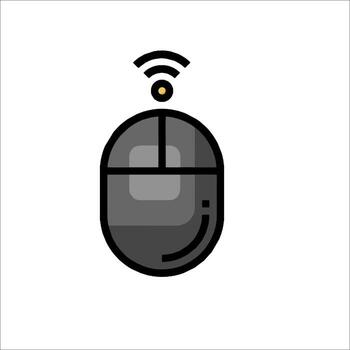 A computer mouse with wifi symbol on it vector