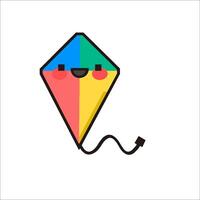 A kite with a smiley face on it vector