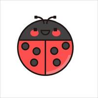 A ladybug with black spots on its face vector