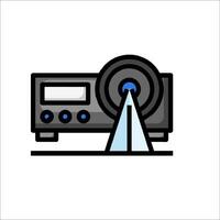 A projector with a blue light on it vector
