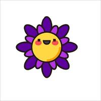 A cartoon flower with a smiley face vector