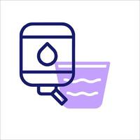 A water bottle and a container with water vector