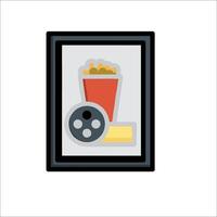 A movie poster with a drink and popcorn vector