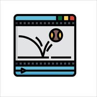 A screen with a baseball in it vector