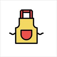 A yellow apron with a red pocket on the front vector