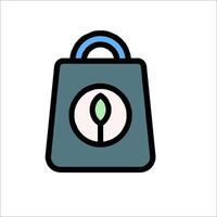A shopping bag with a leaf on it vector