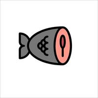 A fish with a fork and spoon icon vector