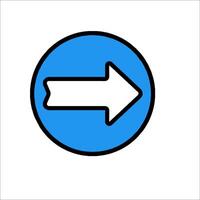 A blue and white arrow pointing in the direction of the right vector