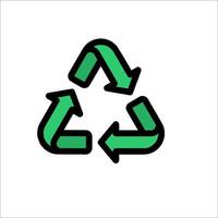 A green recycling symbol on a white background vector