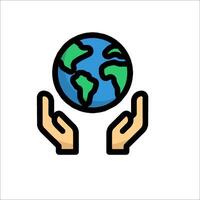 Save the earth icon illustration vector