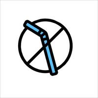 No straw icon vector