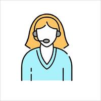 Call center agent icon illustration vector