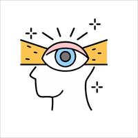 An illustration of a person with an eye on their head vector