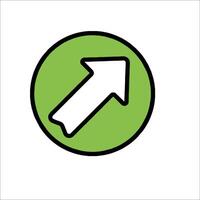 A green arrow pointing up in a circle vector
