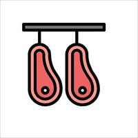 Meat hanging on a rack icon illustration vector