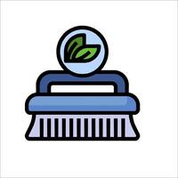 A brush with a leaf on top of it vector
