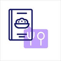 A book with a fork and spoon icon vector