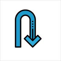 A blue arrow pointing down and an arrow pointing up vector