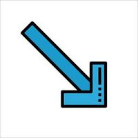 A blue hammer with a blue arrow pointing to it vector