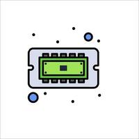 A computer chip icon on a white background vector