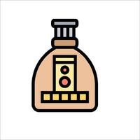 A bottle of perfume with a red light on top vector