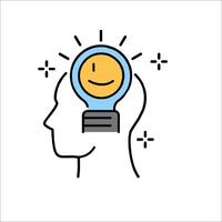 A light bulb in the head of a person vector