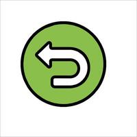 A green circle with an arrow pointing to the left vector