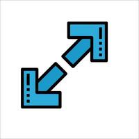 A blue arrow pointing to the left and right vector