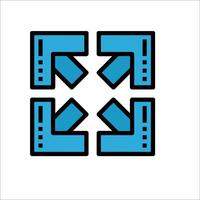 A blue arrow pointing to the left and right vector