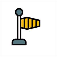 A yellow and black flag on a pole vector
