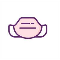 A pink face mask icon on a white background vector