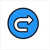 A blue circle with an arrow pointing to the right vector