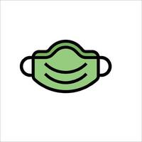 A green mask icon on a white background vector